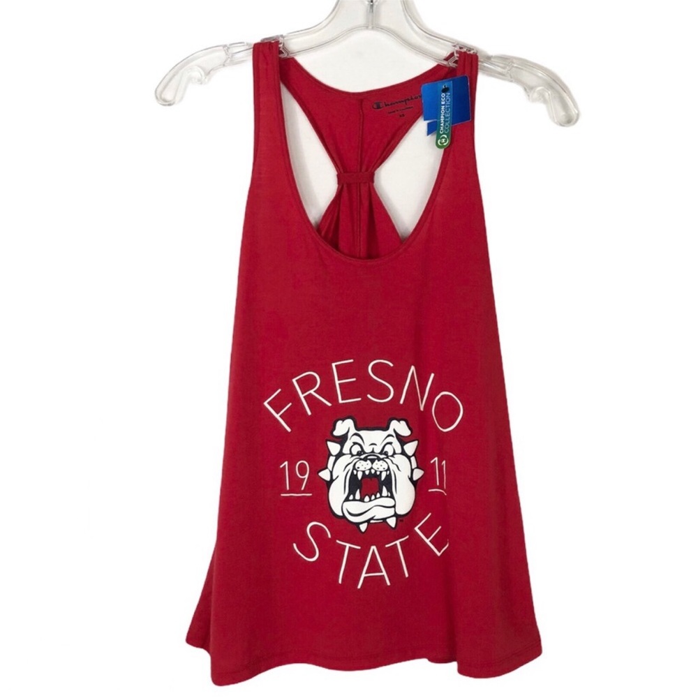 Champion Activewear Fresno State Bulldogs Red White Racerback Tank  Top XS
